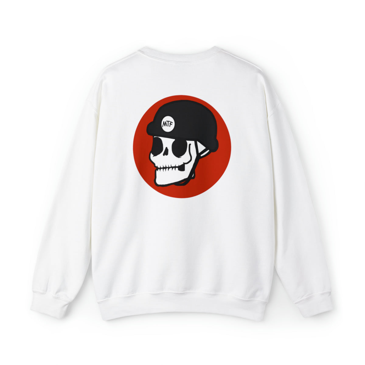 MTF Biker Skull Crewneck Sweatshirt White