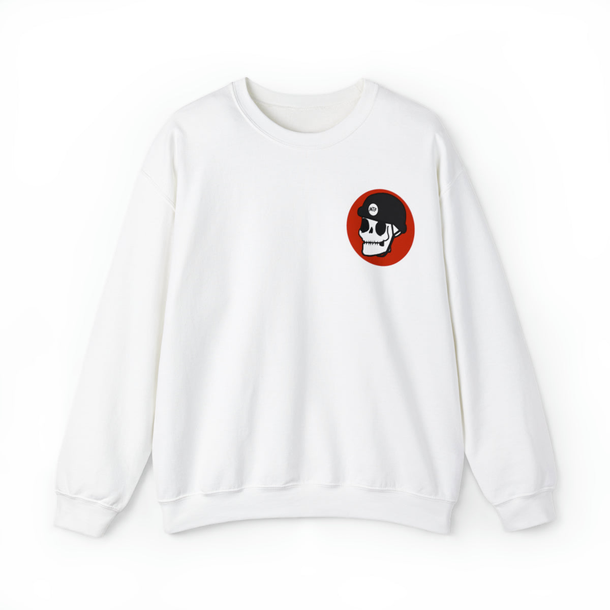 MTF Biker Skull Crewneck Sweatshirt White